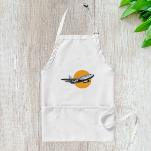 Retro Vliegtuig Jet Travel Art Design Standaard Schort