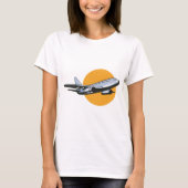Retro Vliegtuig  Jet Travel Art Design T-shirt (Voorkant)