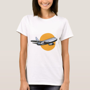 Retro Vliegtuig Jet Travel Art Design T-shirt