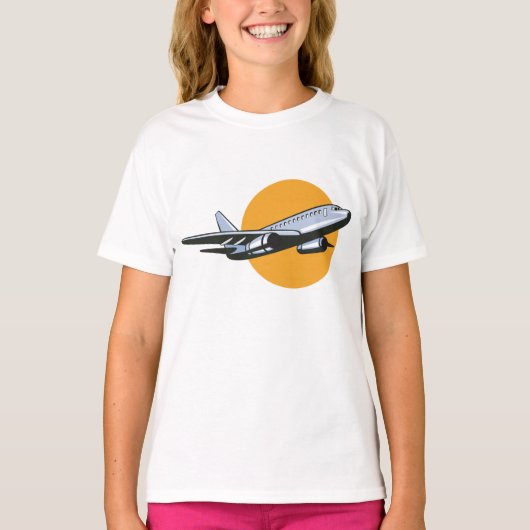 Retro Vliegtuig  Jet Travel Art Design T-shirt (Voorkant)