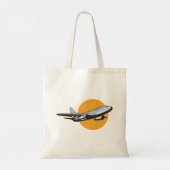 Retro Vliegtuig  Jet Travel Art Design Tote Bag (Achterkant)