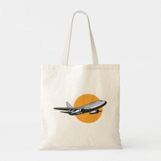 Retro Vliegtuig  Jet Travel Art Design Tote Bag (Achterkant)