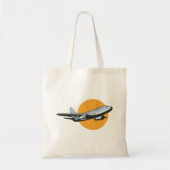 Retro Vliegtuig  Jet Travel Art Design Tote Bag (Voorkant)