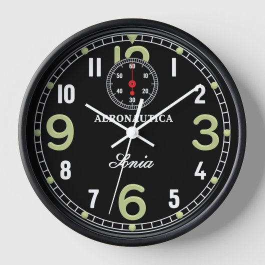 Retro-vliegtuig klok (Voorkant)