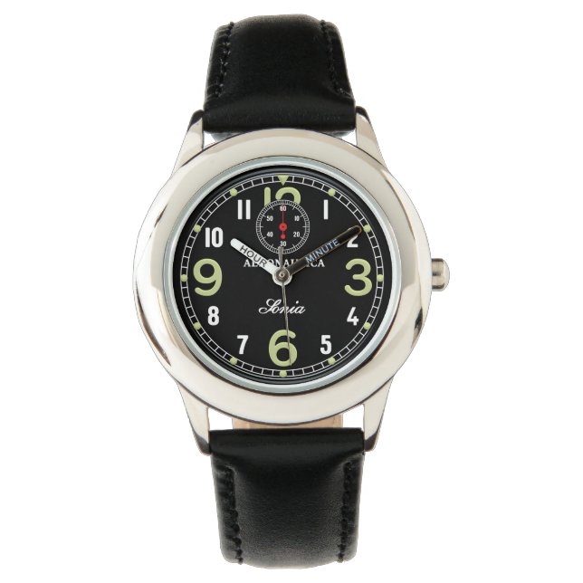 Retro-vliegtuig klok horloge (Voorkant)
