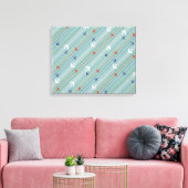 Retro Vliegtuig Patroon Uitgerekte Canvas Print (Insitu (Woonkamer))