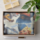 Retro Vliegtuig Piloot Pin-up Tissuepapier (Geschenk)
