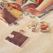 Retro Vliegtuig Pin-up Illustratie Legpuzzel (Zijkant)