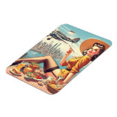Retro Vliegtuig Pin-up Illustratie Magneet (Linkerzijde)