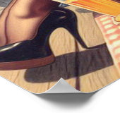 Retro Vliegtuig Pin-up Illustratie Poster (Hoek)