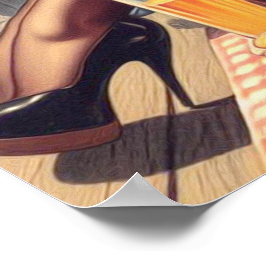 Retro Vliegtuig Pin-up Illustratie Poster (Hoek)