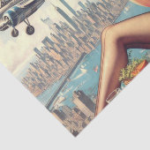 Retro Vliegtuig Pin-up Illustratie Tissuepapier (Detail)