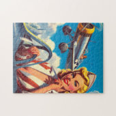 Retro Vliegtuig Pin-up Legpuzzel (Horizontaal)