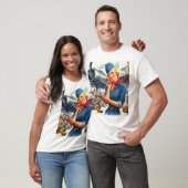 Retro vliegtuig pin-up t-shirt (Unisex)