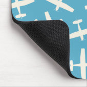 Retro Vliegtuig Plain Pattern Blue Muismat (Hoek)