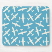 Retro Vliegtuig Plain Pattern Blue Muismat (Voorkant)