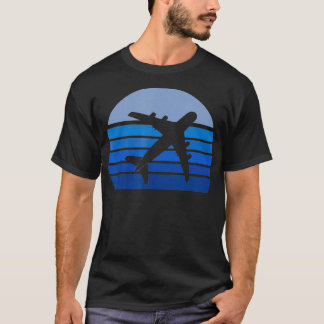 Retro Vliegtuig Silhouet Piloot Luchtvaart Vlucht  T-shirt