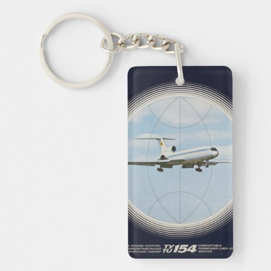 Retro-vliegtuig sleutelhanger uit het oude schoolt (Voorkant)