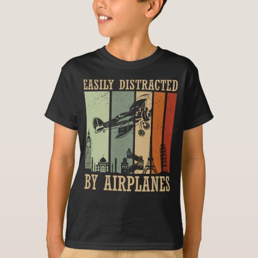 Retro Vliegtuig  T-shirt (Voorkant)