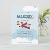 Retro Vliegtuig Tijd vliegt Eerste Verjaardag Avia Kaart (Staand voorkant)