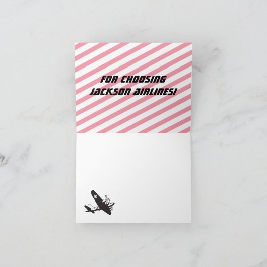 Retro Vliegtuig Verjaardagsfeest Bedankt Opmerking (Binnen)