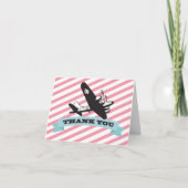 Retro Vliegtuig Verjaardagsfeest Bedankt Opmerking (Voorkant)