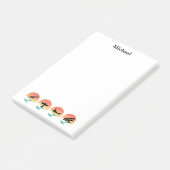  Retro Vliegtuig & Zonsondergang, Aangepaste Naam, Post-it® Notes (Schuin)