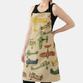 Retro vliegtuigen: Gebarsten patroon. Schort (Insitu)