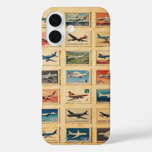 Retro Vliegtuigstempels iPhone 16 Hoesje