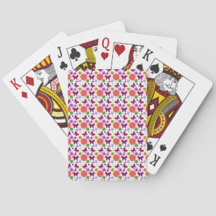 Retro vlinder Bloemmotief Kleurrijke Volkskunst Pokerkaarten