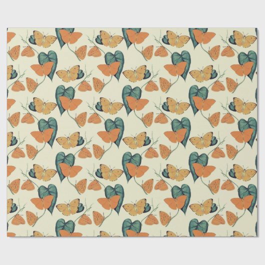 Retro-vlinder Cadeaupapier (Vlak)