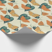 Retro-vlinder Cadeaupapier (Hoek)