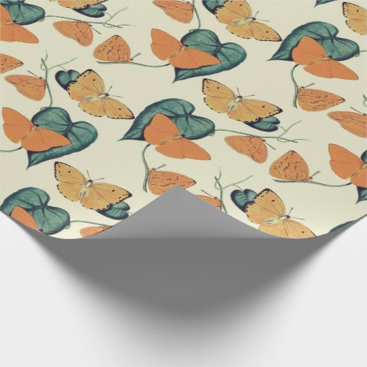 Retro-vlinder Cadeaupapier (Hoek)