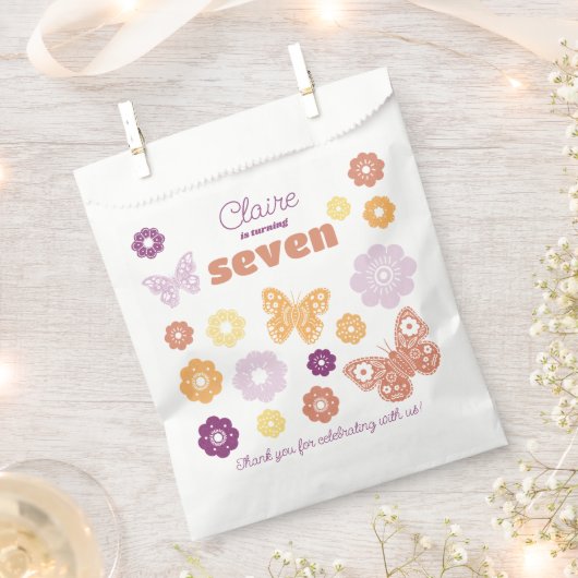 Retro vlinder dank u verjaardag gunsttas bedankzakje (Geknipt)