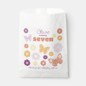 Retro vlinder dank u verjaardag gunsttas bedankzakje (Voorkant)