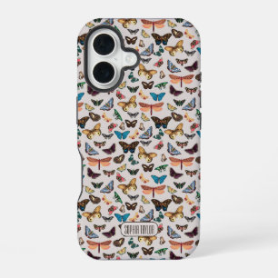 Retro vlinder esthetiek iPhone 16 hoesje