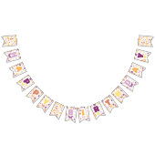 Retro Vlinder Gelukkige Verjaardag Vlaggetjes (Alle)