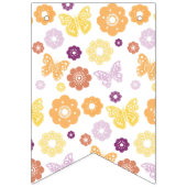 Retro Vlinder Gelukkige Verjaardag Vlaggetjes (Eerste vlag)