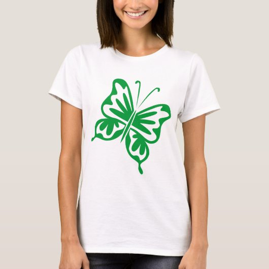 Retro Vlinder - Gras Groen T-shirt (Voorkant)