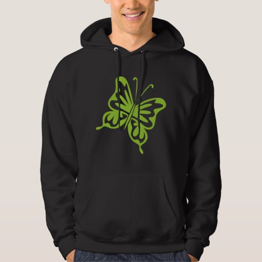 Retro vlinder - Marsgroen Hoodie (Voorkant)