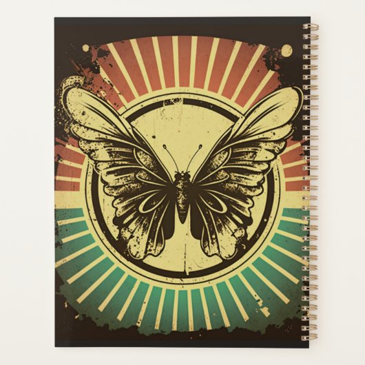 Retro Vlinder School Planner, School Agenda (Achterkant)
