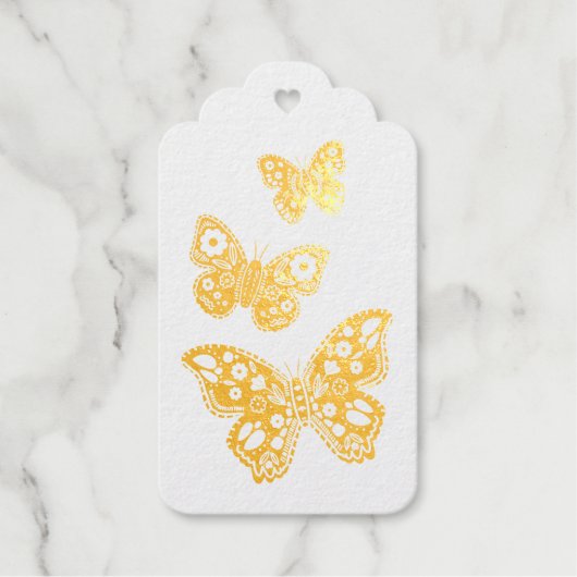Retro vlinder verjaardag dank u cadeaulabels (Voorkant)