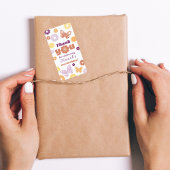 Retro vlinder verjaardag dank u etiket