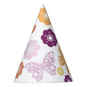 Retro vlinder verjaardag feesthoedjes (Voorkant)