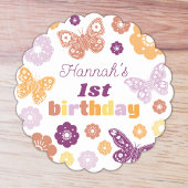 Retro vlinder verjaardag kartonnen onderzetters