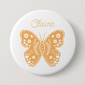 Retro vlinder verjaardagsfeestje gunst ronde button 7,6 cm (Voorkant)
