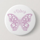 Retro vlinder verjaardagsfeestje gunst ronde button 7,6 cm (Voorkant)