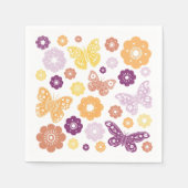 Retro vlinder verjaardagsfeestje servet (Voorkant)