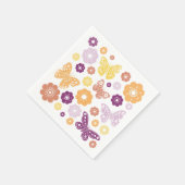 Retro vlinder verjaardagsfeestje servet (Hoek)