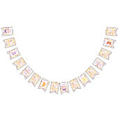 Retro vlinder verjaardagsfeestje vlaggetjes (Alle)